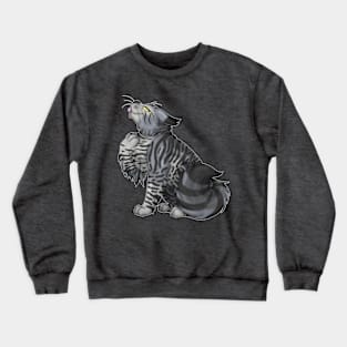 Grey Tabby Longhair Crewneck Sweatshirt